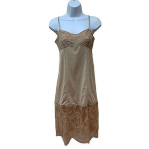 BCBG Maxazria Runway Y2K Body Con Cami Slip Dress Nylon Sheer Lace Women's XS‎